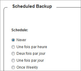 Archive de base de données avec une extension