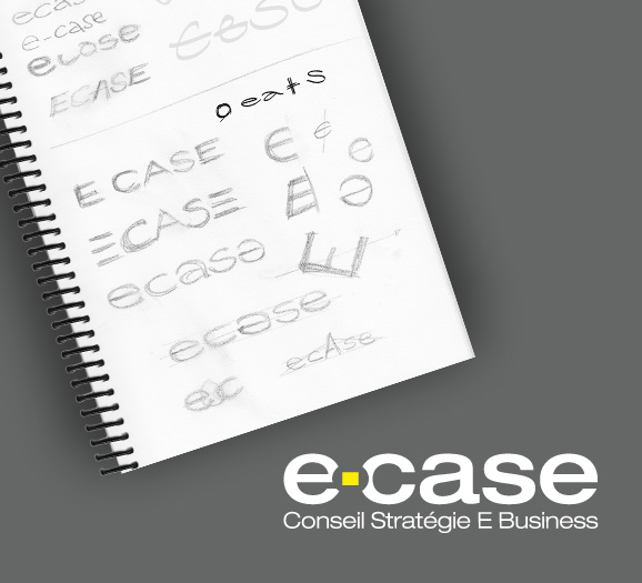 Esquisse et travail sur le logotype Ecase conseil