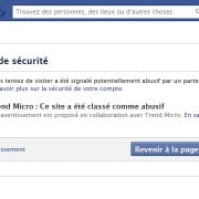 Alerte de sécurité trend micro sur facebook