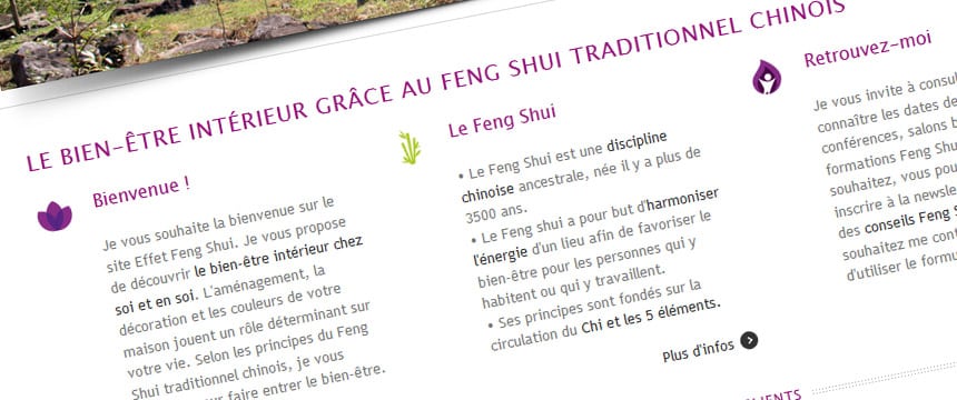 Creation de site WordPress effet feng-shui