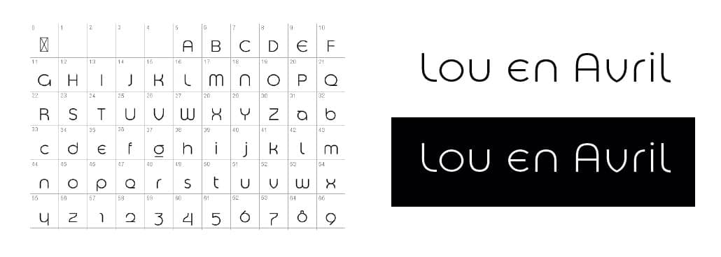 recherche typographique Lou en avril