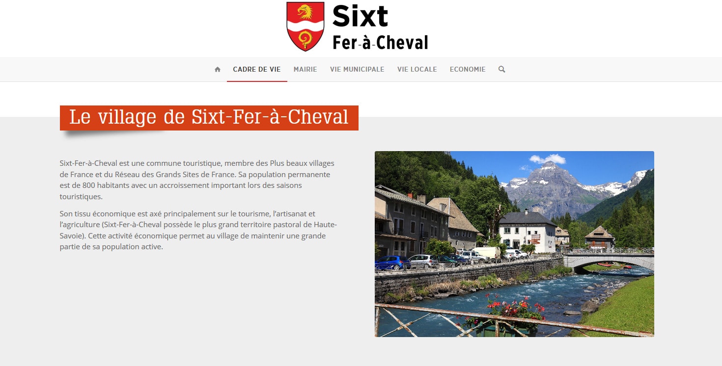 mairie de Sixt site Wordpress