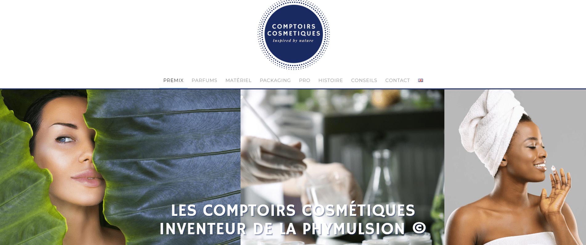 Site one page WordPress Comptoirs-cosmetiques
