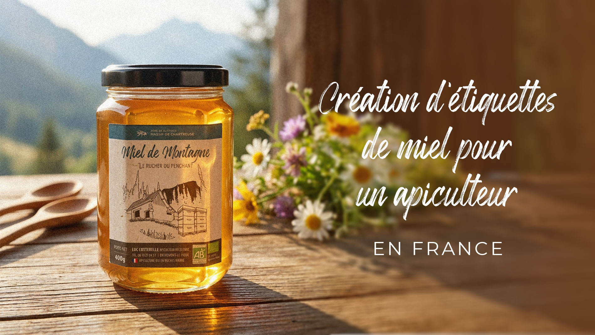 Creation-etiquettes-de-miel-pour-un-apiculteur-en-France Création d’étiquettes de miel pour un apiculteur en France