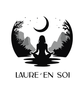Deuxième proposition de logo de kinésiologue, posture de centrage au bord de l’eau